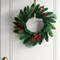 20" Unlit Christmas Greenery Wreath with Red Berries Holiday Door or Wall Decoration